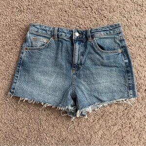 Topshop Petite Denim Cut Off Short Womens US 6
